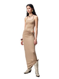 Large Round-Neck Knot Acetate Tank Top & Skirt Set