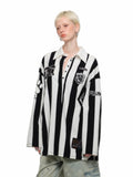 Black & White Striped Polo Shirt