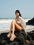 Platform Wedge Leather Flip-Flops