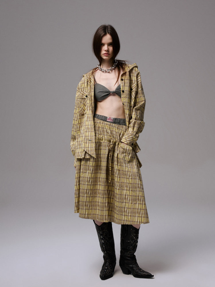 Plaid Hooded Shirt