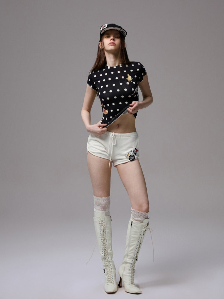 Cats & Dogs Love Polka Dot Print T-Shirt