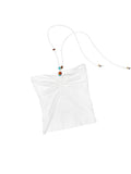 Hollow-Jacquard Halter-Neck Beaded Knit Bustier