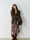 Structured Laced Leather Blazer