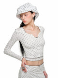 Cat Paw Trim Cardigan & Skirt Set