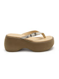 Platform Wedge Leather Flip-Flops