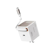 MICRODIA SMARTCube™ POWERCord 65 Вт, настенное зарядное устройство GaN Pro со встроенным кабелем USB-C и выходом для зарядки USB-C 
