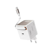 MICRODIA SMARTCube™ POWERCord 65 Вт, настенное зарядное устройство GaN Pro со встроенным кабелем USB-C и выходом для зарядки USB-C 