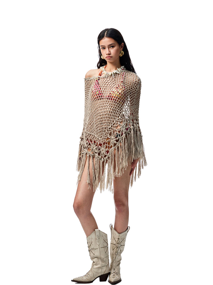 V-Mouth Pointed-Toe Leather Embroidered Denim Boots