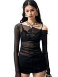 Floral Rhinestone Off-the-Shoulder Cover-Up