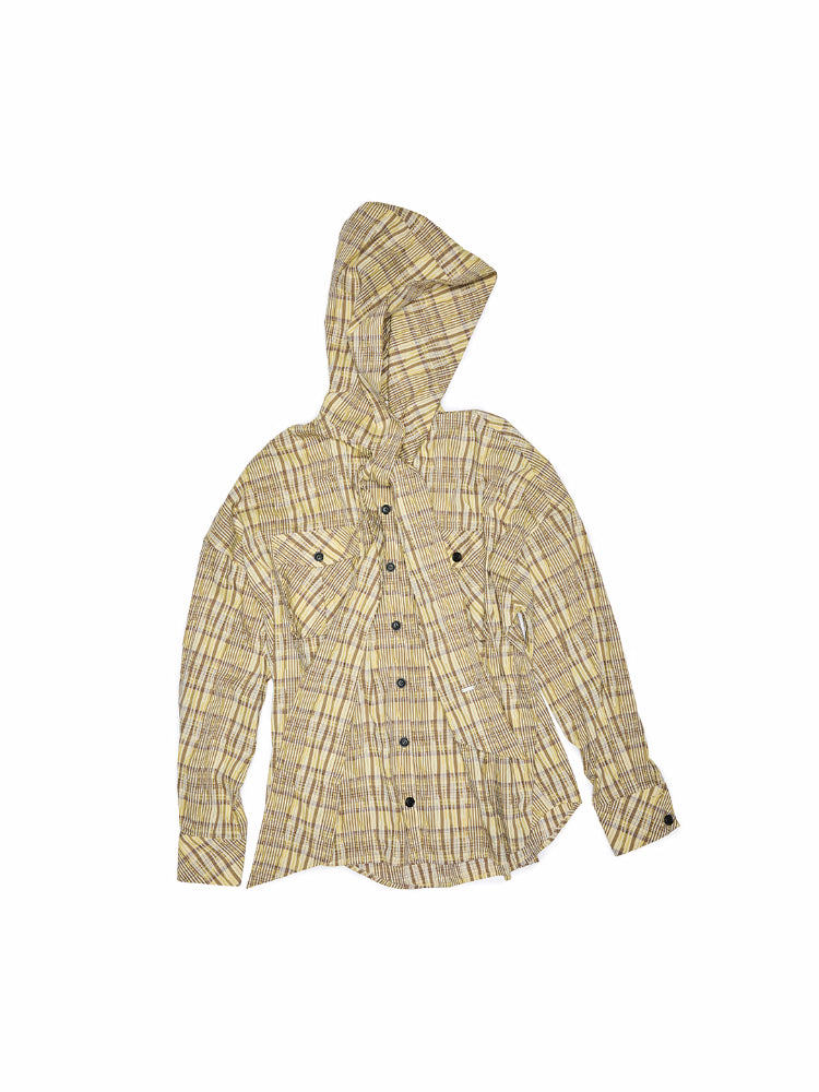Plaid Hooded Shirt