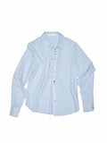 Solid Color Shell Button Fitted Shirt
