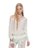 V-Neck Lace Trim Layered Blouse