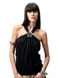 High-Elastic V-Neck Knotted Acetate Camisole