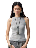 Hollow Out Cable Knit Sleeveless Tank Top