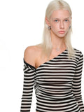 Deconstructed Buttoned Asymmetrical Shoulder?Crewneck