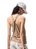 High-Elastic V-Neck Knotted Acetate Camisole