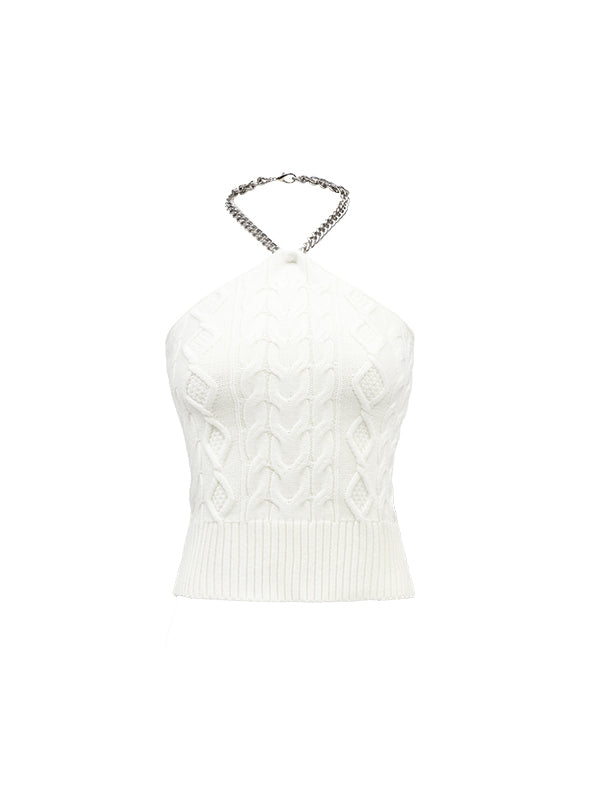 Black & White Chain Knit Tube Top