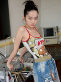 Polka Dot Cat Dog Color-Blocking Camisole