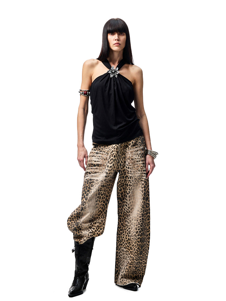 High-Elastic V-Neck Knotted Acetate Camisole