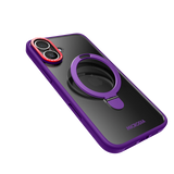 Матовый защитный чехол для iPhone с подставкой MICRODIA CRYSTAL RING - темно-фиолетовый