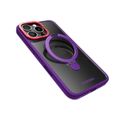 Матовый защитный чехол для iPhone с подставкой MICRODIA CRYSTAL RING - темно-фиолетовый