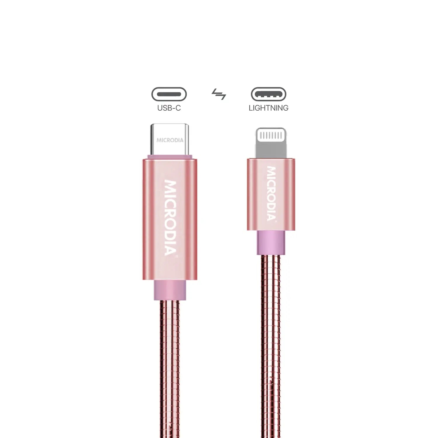 Кабель для зарядки и синхронизации MICRODIA ExeCable™ Steel PD60W USB-C — Lightning