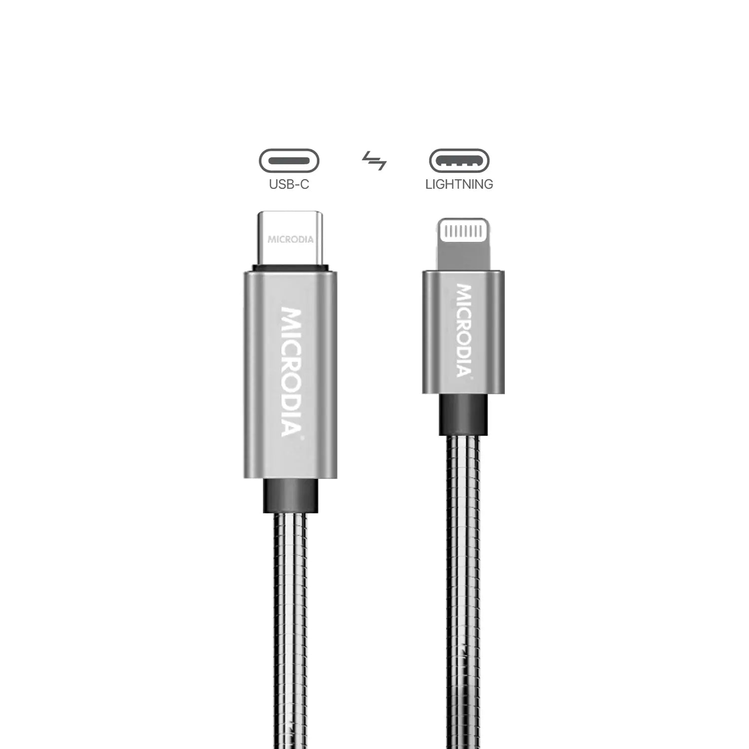 Кабель для зарядки и синхронизации MICRODIA ExeCable™ Steel PD60W USB-C — Lightning