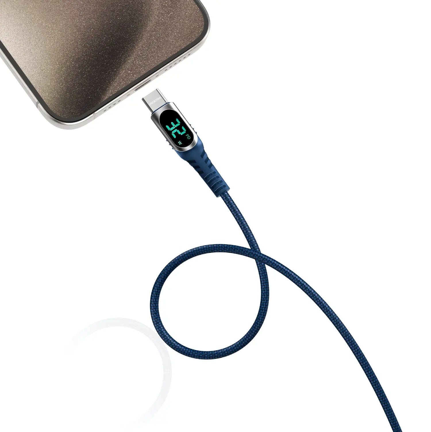 Кабель MICRODIA ExeCable™ с цифровым дисплеем PD60W / 100W USB-C — USB-C для зарядки и синхронизации с дисплеем мощности зарядки