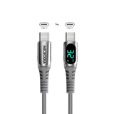 Кабель MICRODIA ExeCable™ с цифровым дисплеем PD60W / 100W USB-C — USB-C для зарядки и синхронизации с дисплеем мощности зарядки
