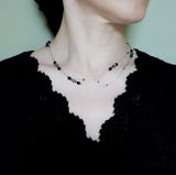 The Nine Gray Gemstone Necklace in Sterling Silver