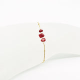 Браслет из золотых коралловых крошек и жемчуга