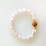 Vintage Style 8mm Rose Quartz Herbal Bracelet