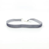 Silver Velvet Choker Necklace with Silver Adjustable Chain