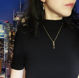 New York Floating Diamond Pendant Silver 
