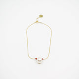 Браслет на лодыжку с золотым наполнителем из пресноводного жемчуга