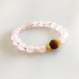Vintage Style 8mm Rose Quartz Herbal Bracelet