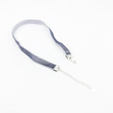Silver Velvet Choker Necklace with Silver Adjustable Chain