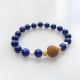 Beaded Lapis Herbal Bracelet 8mm