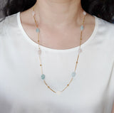 Длинное ожерелье из девяти морганитов