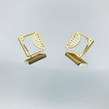 Gold Square Studs