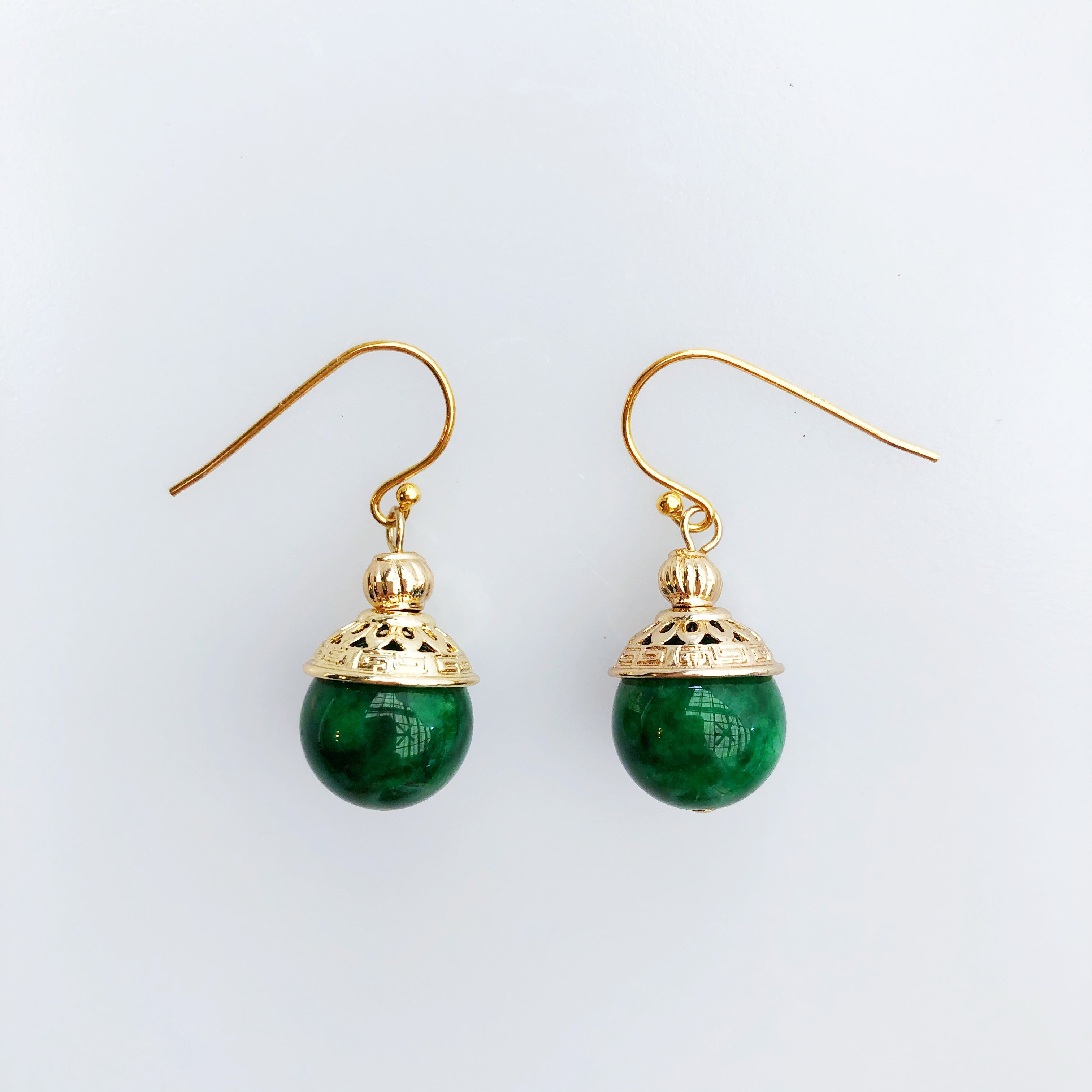 Gold Jadeite Earrings