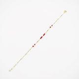 Браслет из красного коралла с золотым напылением и жемчугом