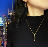 New York Floating Diamond Pendant Silver 