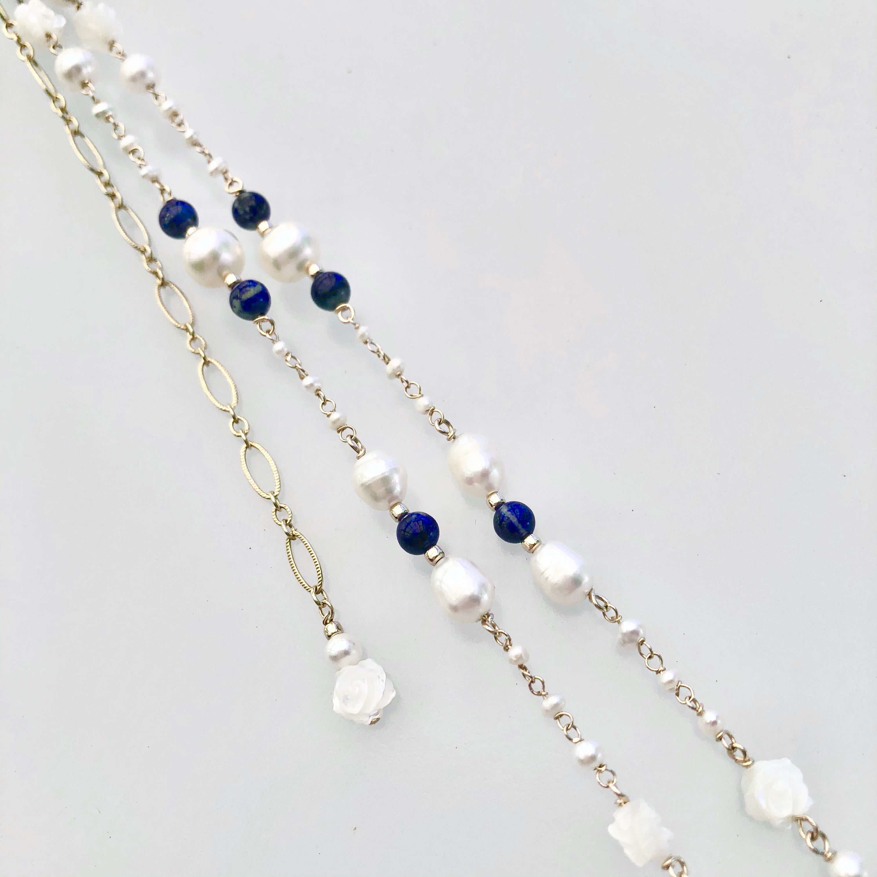 Vintage Style Natural Pearl Enamel Pendant Necklace