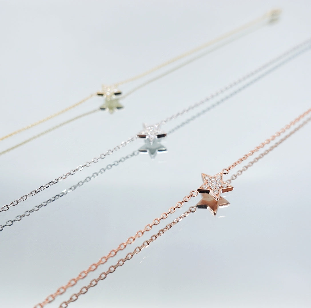 Star Orbit Diamond Star Bracelet Silver 