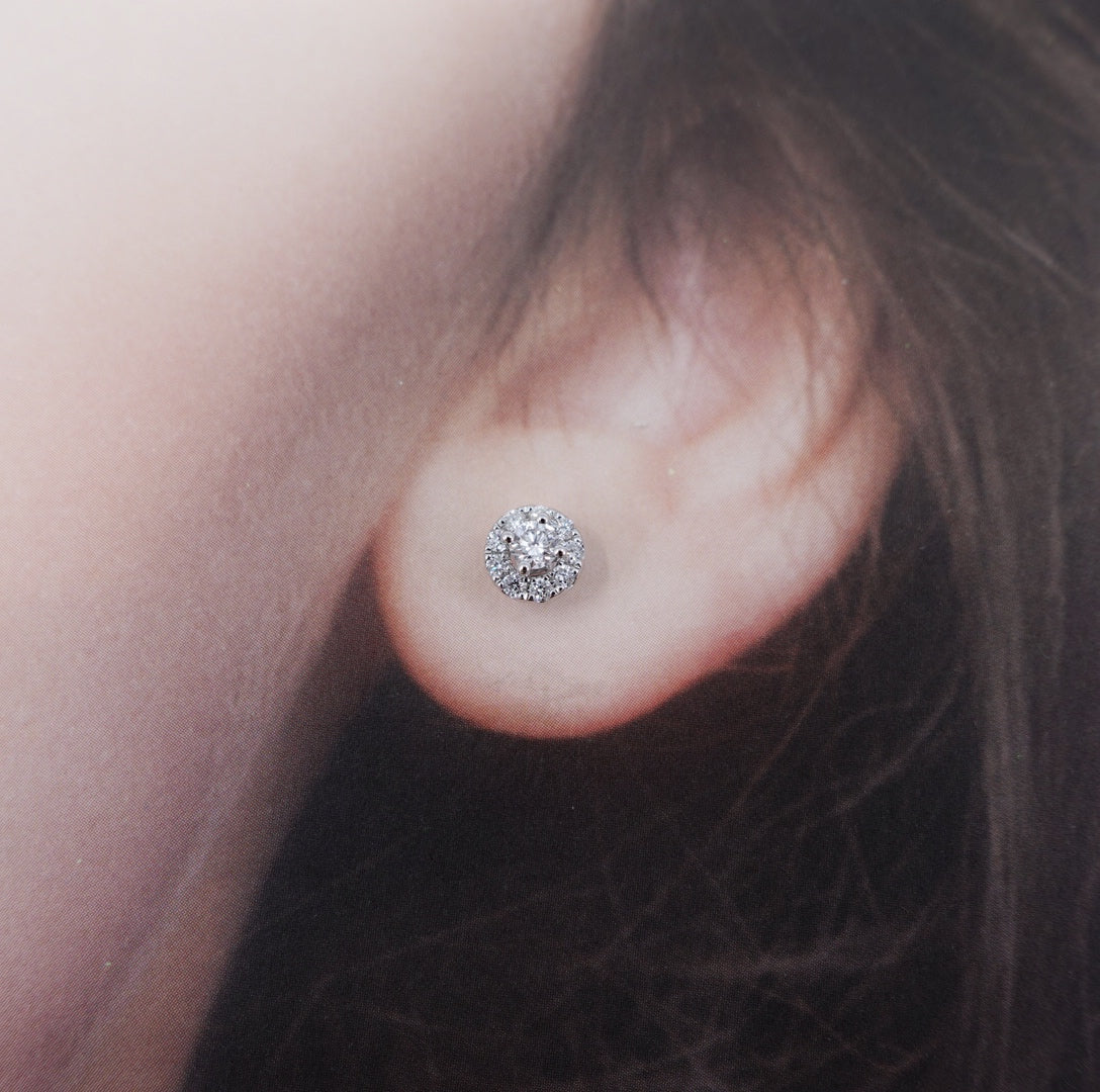 New York Pavé Ring Diamond Studs Silver 