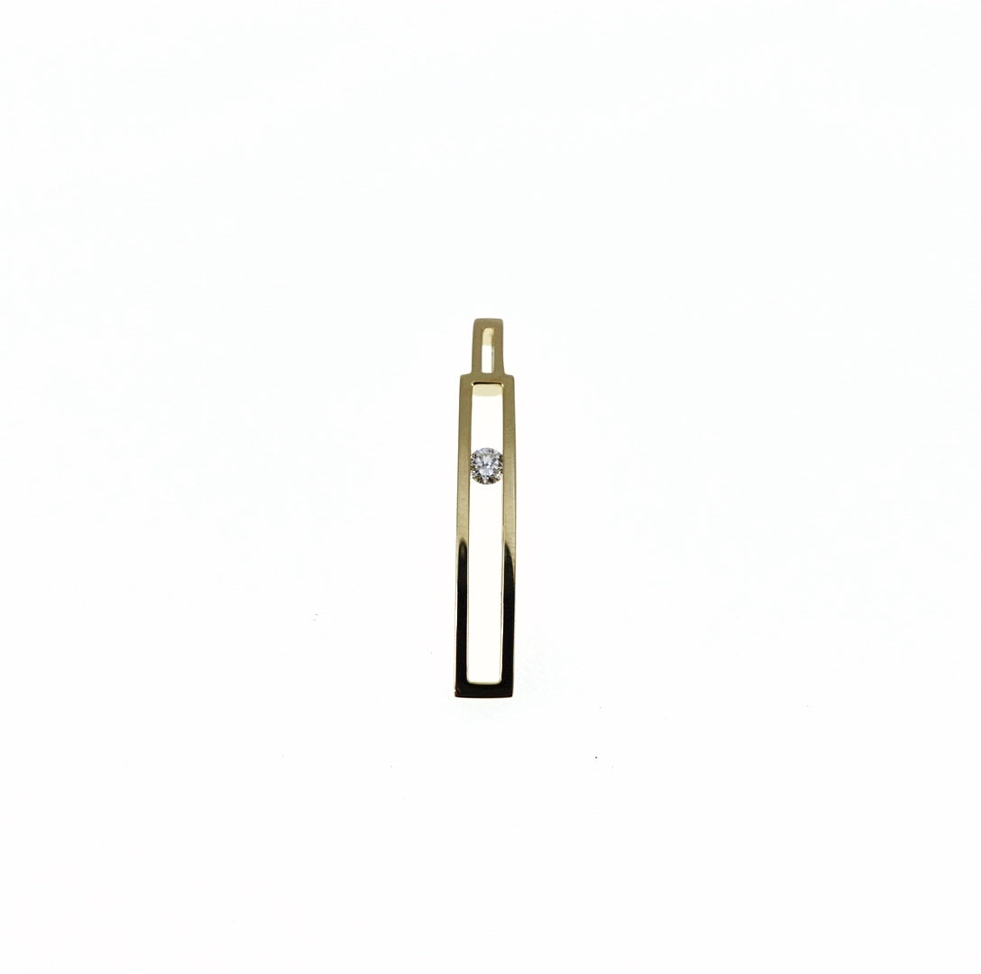 New York Floating Diamond Pendant Silver 