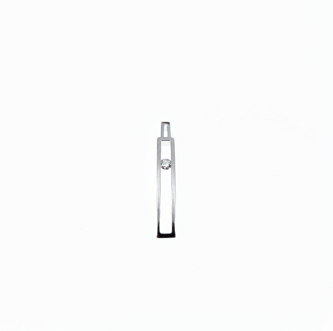 New York Floating Diamond Pendant Silver 