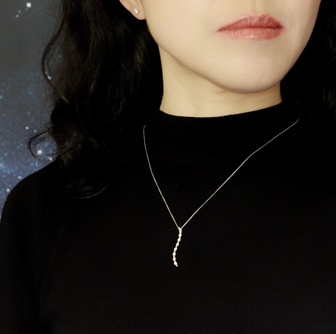 Star Orbit Diamond Pendant Silver 