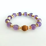 Beaded Herbal Amethyst Bracelet 10mm